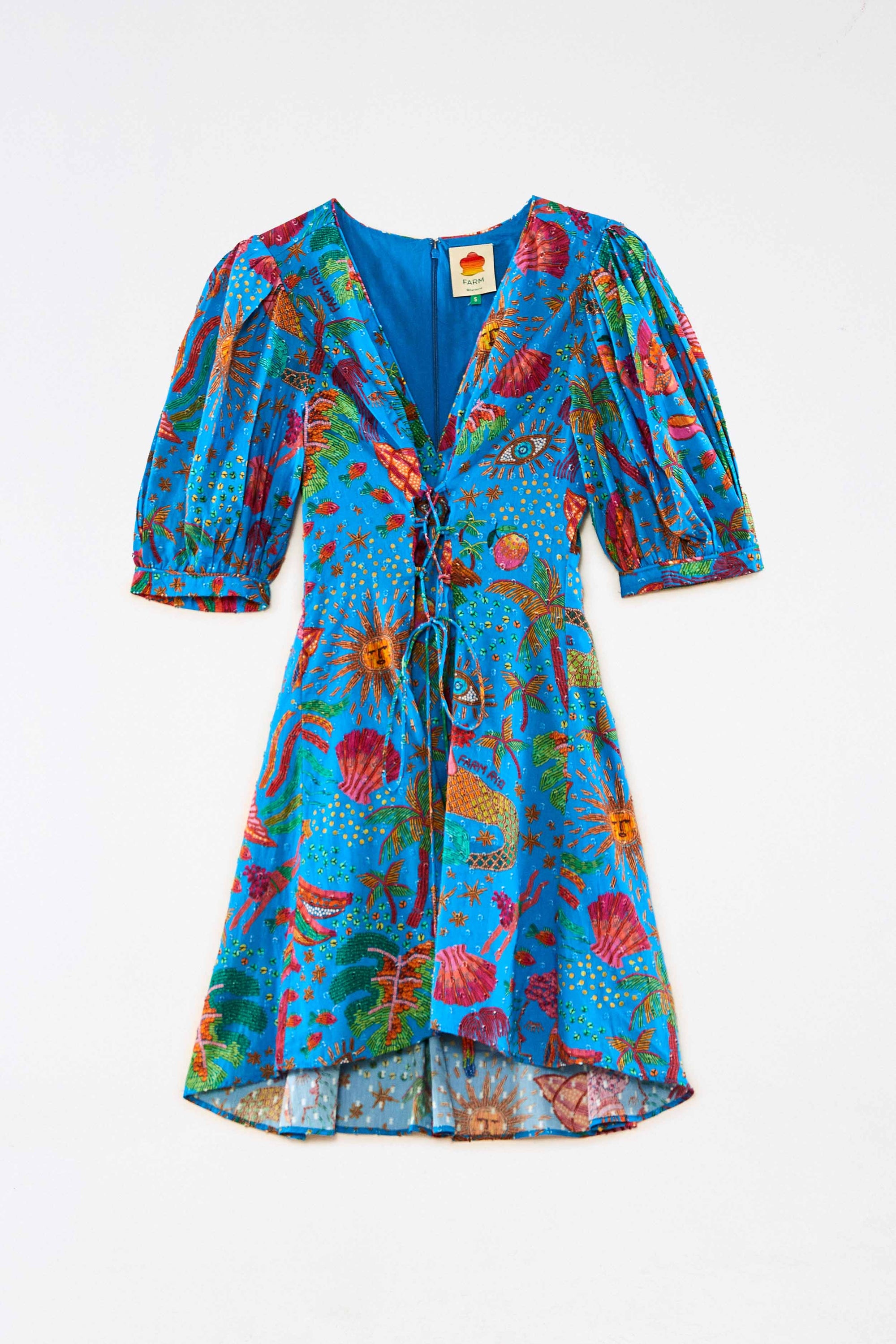 Robe courte Ocean Stories en coton - Bleu