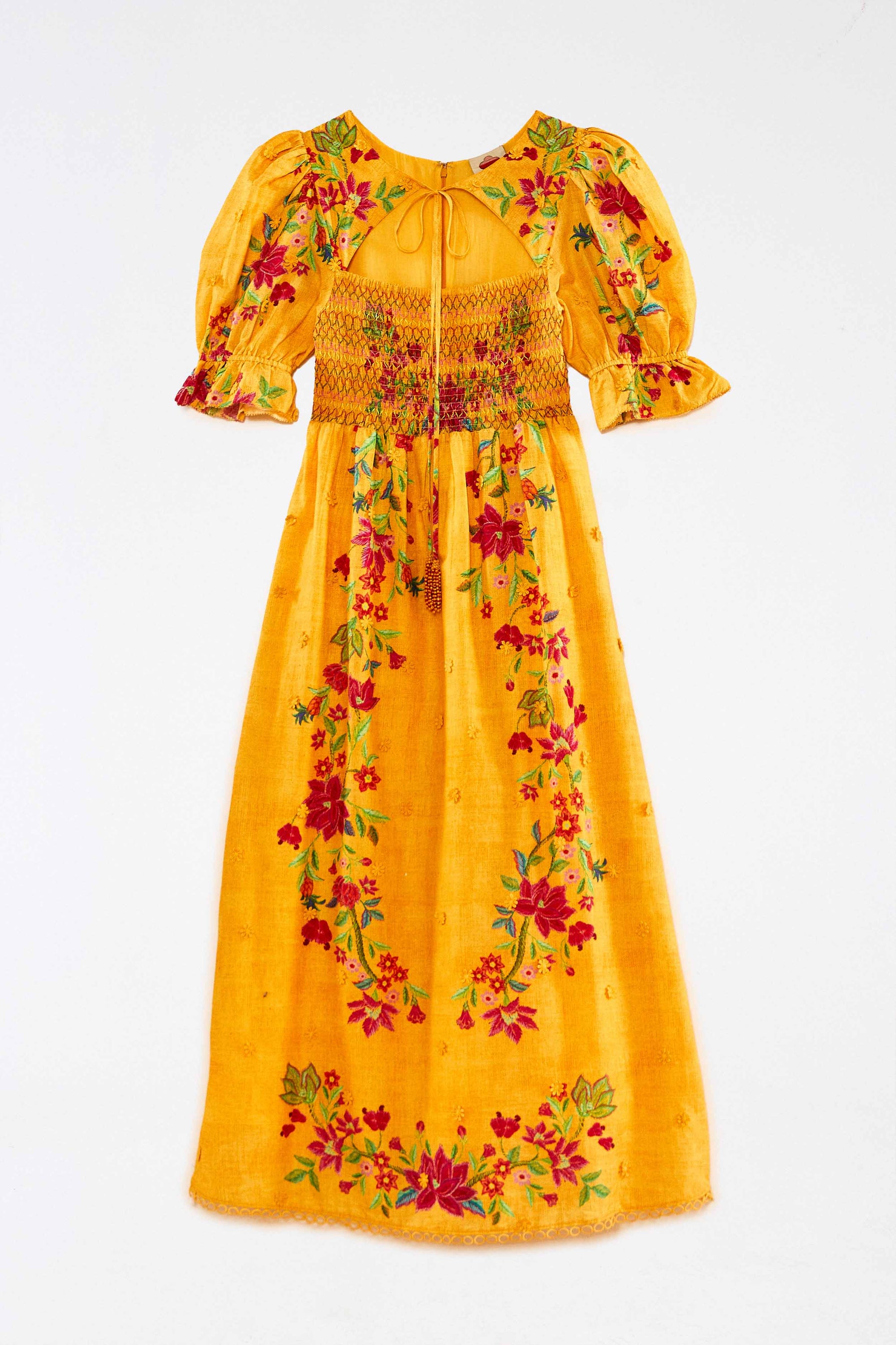 Robe longue Floral Dream en coton - Jaune