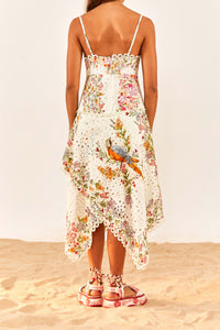 Robe midi Delicate Forest en coton - Beige