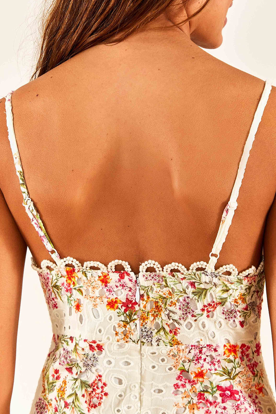 Robe midi Delicate Forest en coton - Beige