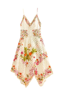 Robe midi Delicate Forest en coton - Beige