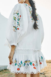 Pitanga embroidered short skirt - White