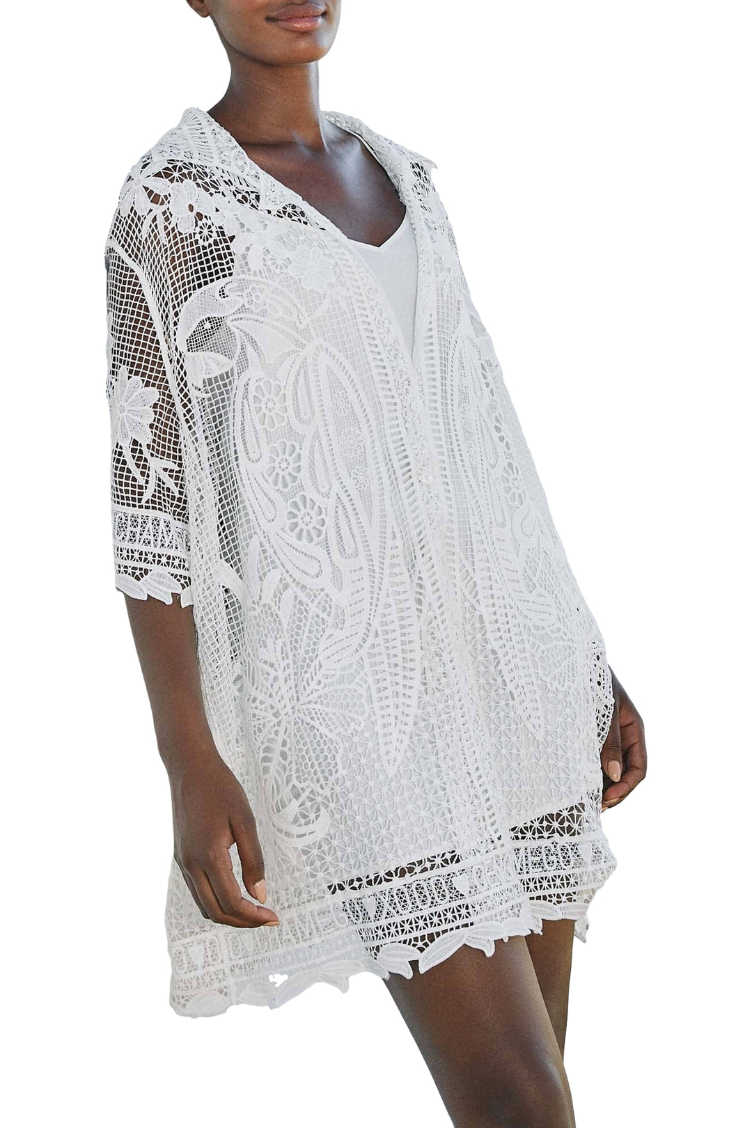 Tropical Wind Guipire Shirt - White