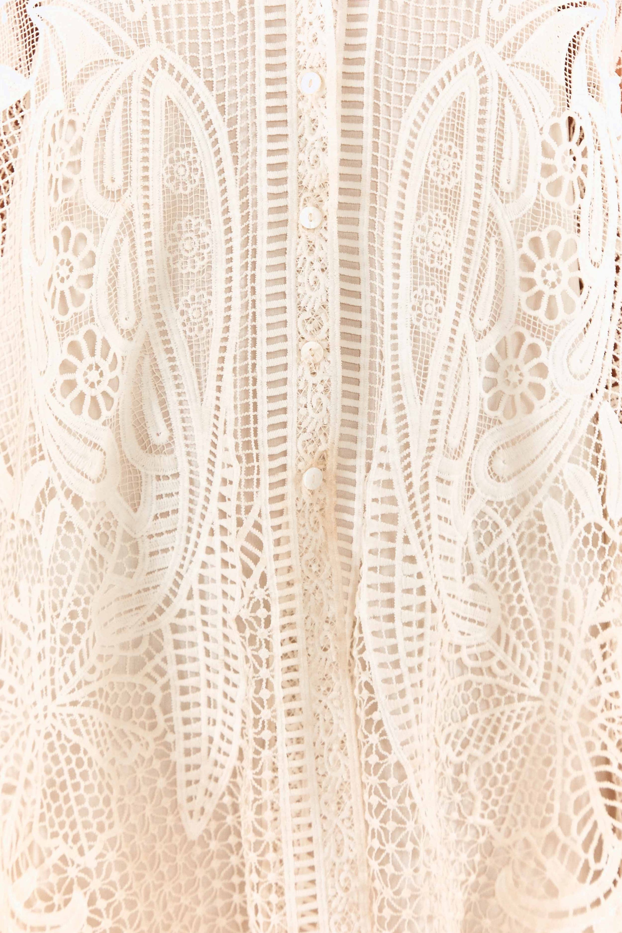 Tropical Wind Guipire Shirt - White