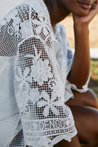 Tropical Wind Guipire Shirt - White