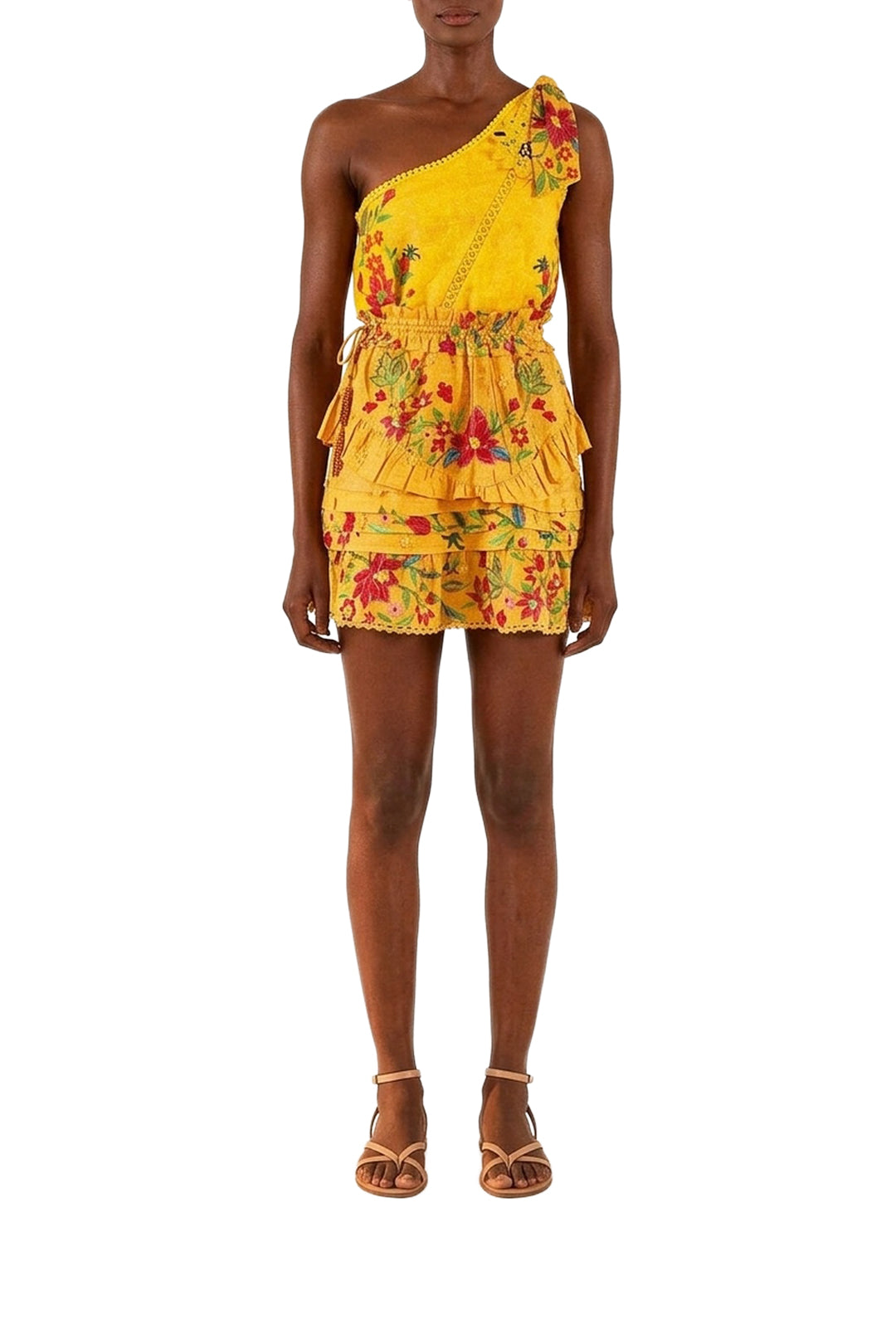 Jupe courte Flower Dream - Jaune