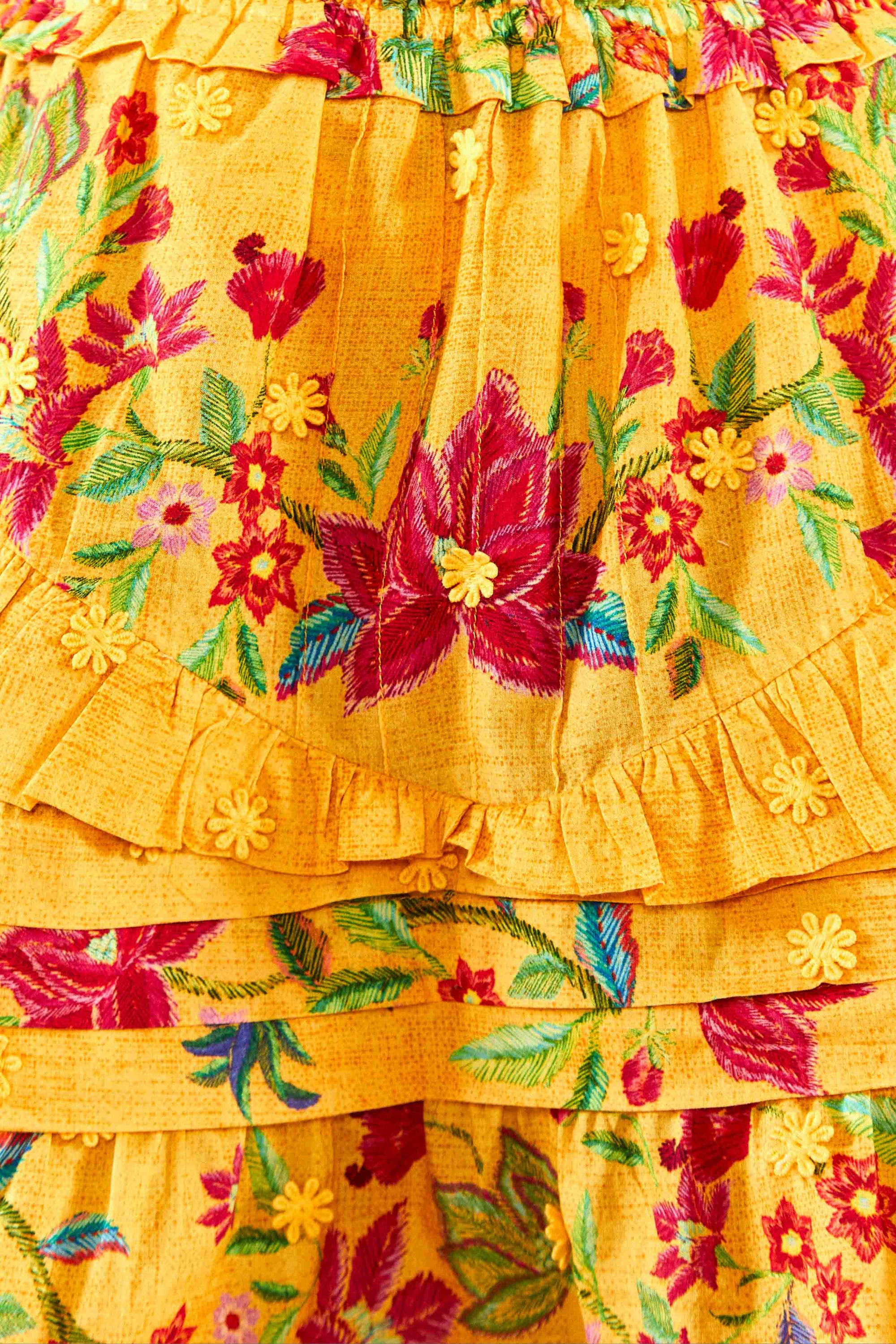 Jupe courte Flower Dream - Jaune