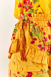 Jupe courte Flower Dream - Jaune