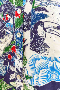 Combi-short graphique Rio en lin - Bleu