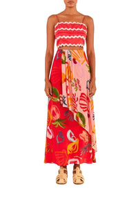 Fruits Ocean maxi skirt - Pink