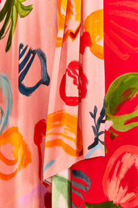 Fruits Ocean maxi skirt - Pink