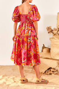 Robe midi Fruit Brush - Orange