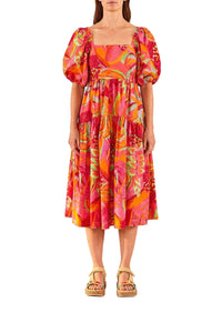 Robe midi Fruit Brush - Orange