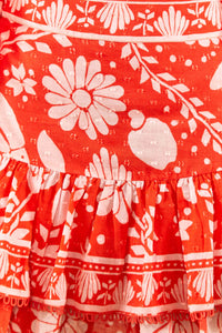Jupe courte Neon Jungle - Rouge