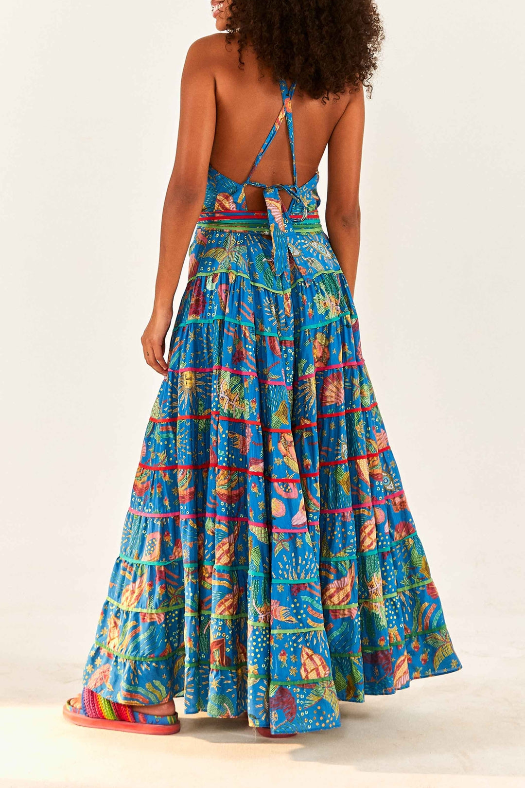 Robe longue Ocean Stories - Bleu