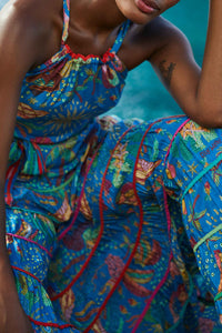 Robe longue Ocean Stories - Bleu