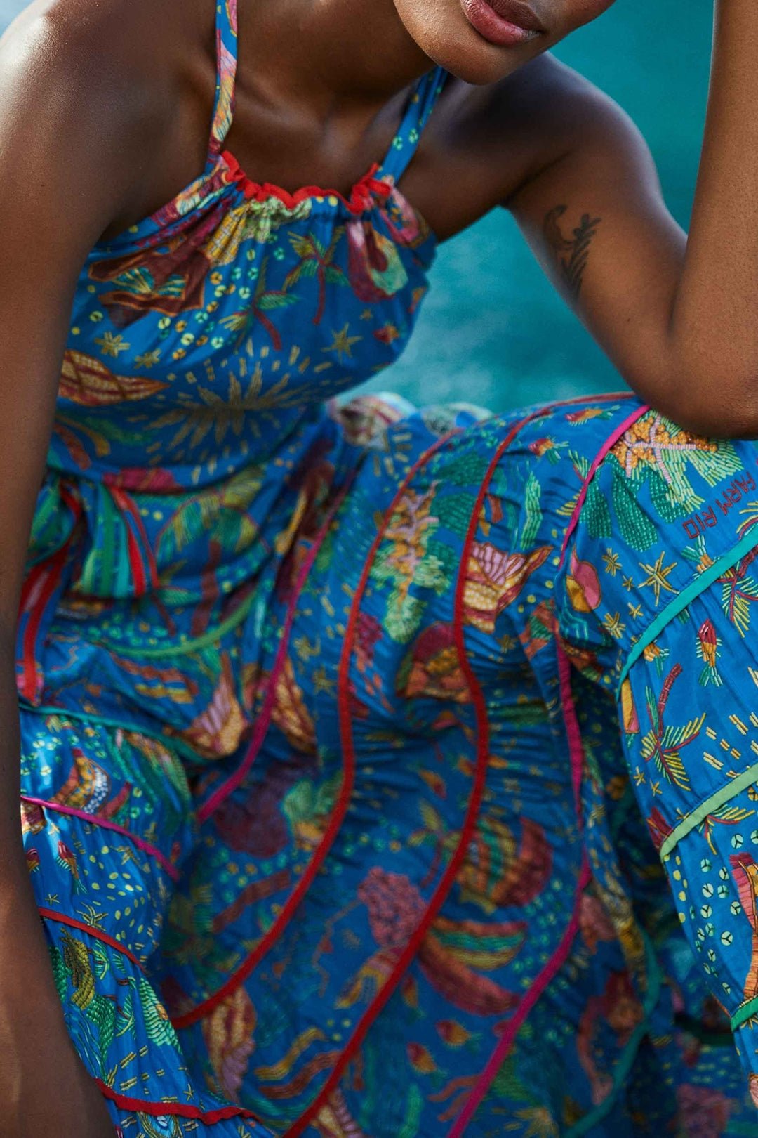 Robe longue Ocean Stories - Bleu