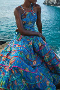 Robe longue Ocean Stories - Bleu