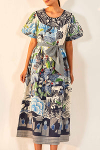 Robe longue Graphic Rio - Bleu