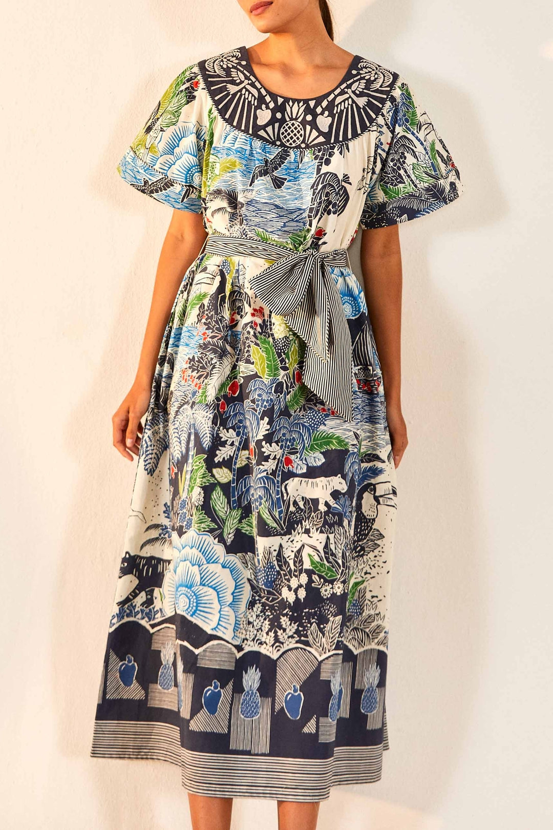 Robe longue Graphic Rio - Bleu