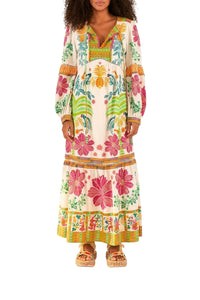 Robe longue en lin - Beige