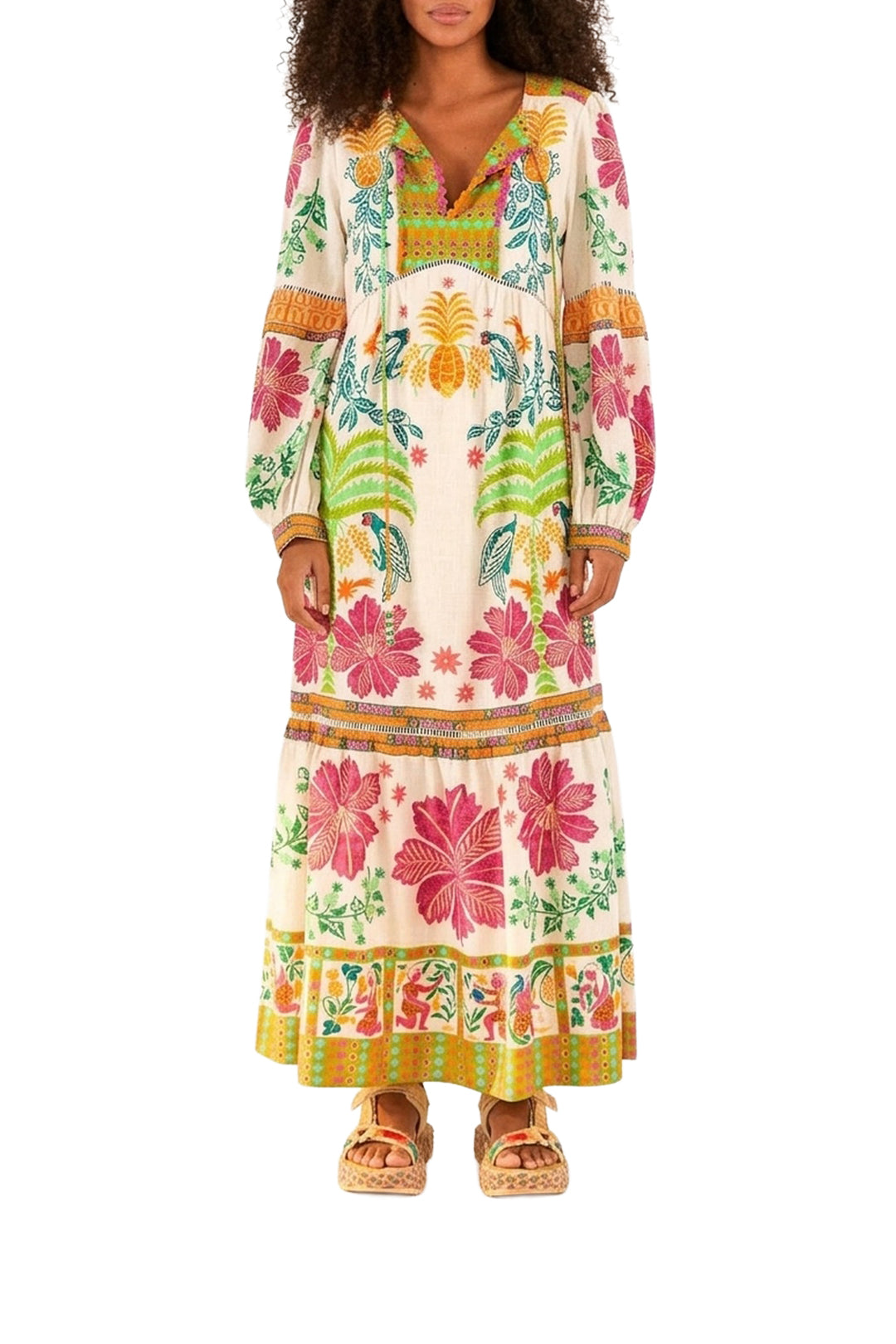 Robe longue en lin - Beige