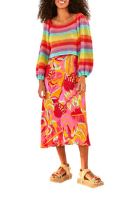 MEDIA OFF LINE_Crochet jumper with puffed sleeves - Multicoloured