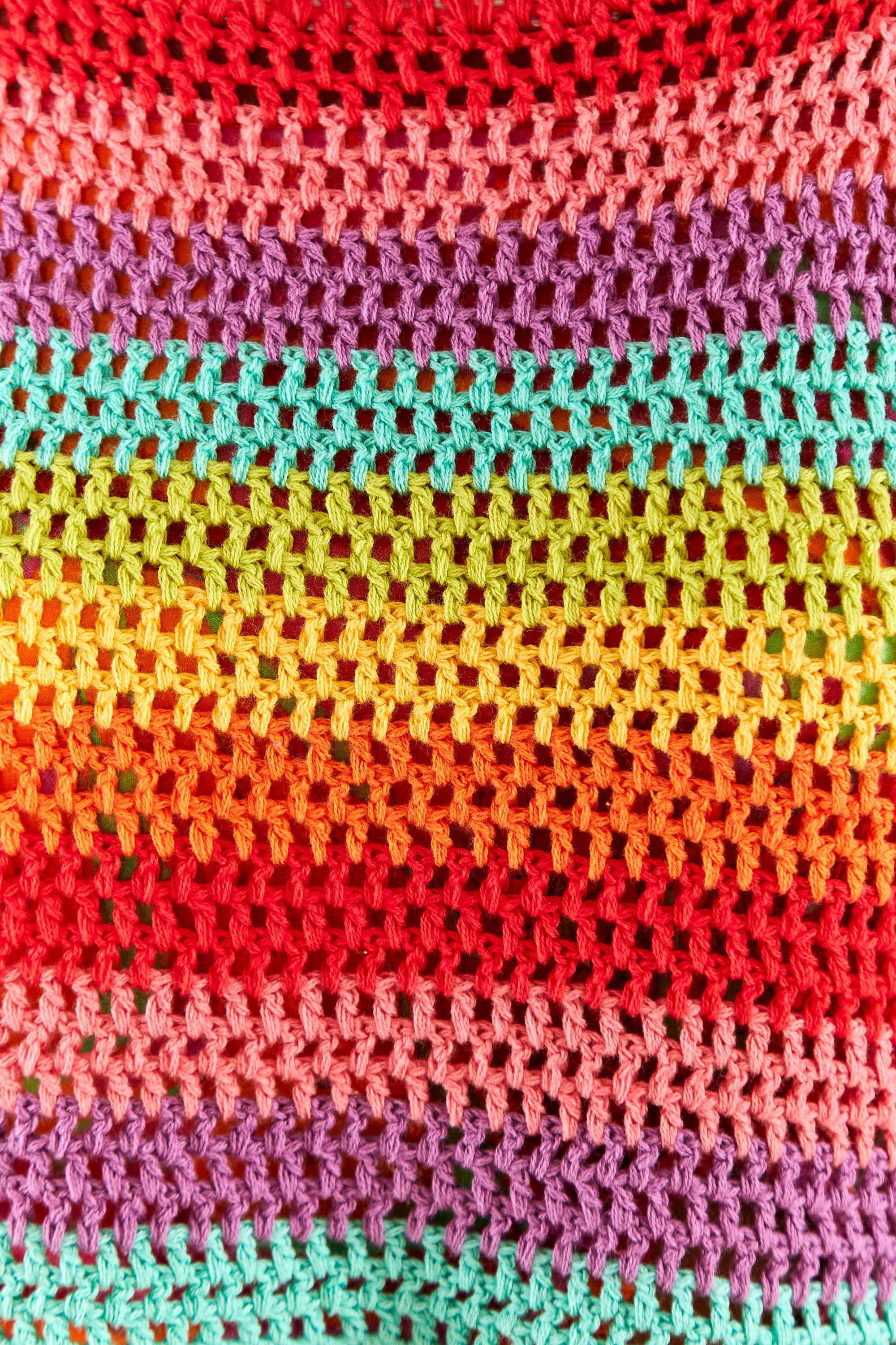 MEDIA OFF LINE_Crochet jumper with puffed sleeves - Multicoloured