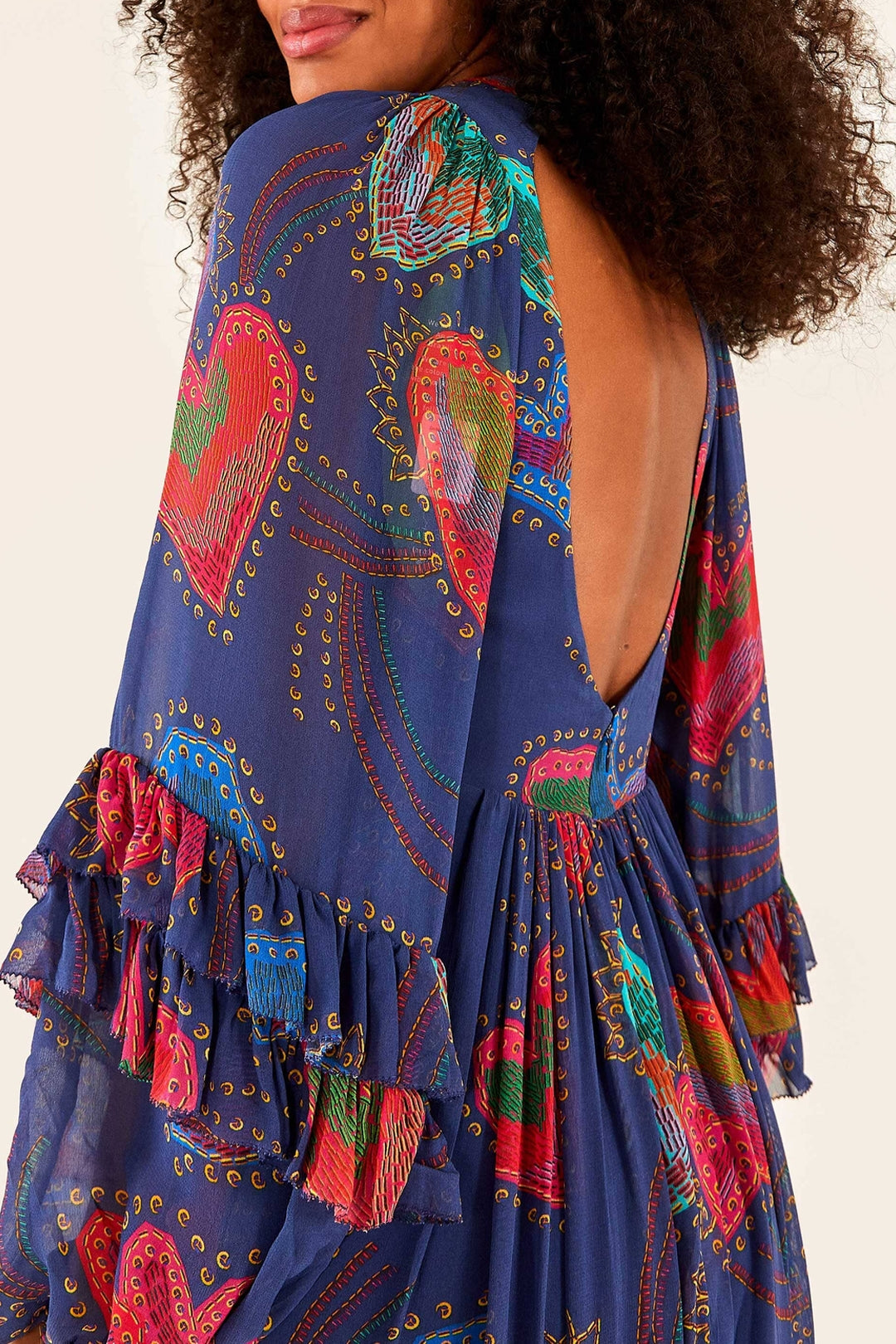 Robe longue Shinny Hearts - Bleu