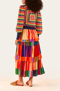 Pull Sunset Stripes en crochet - Multicolore