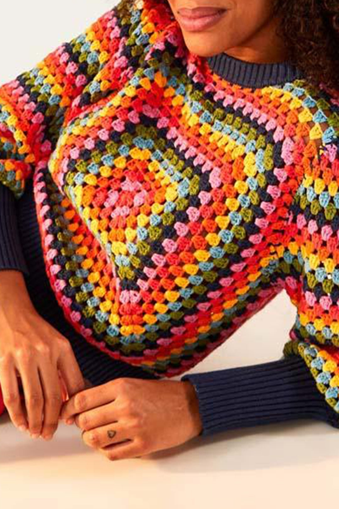Pull Sunset Stripes en crochet - Multicolore