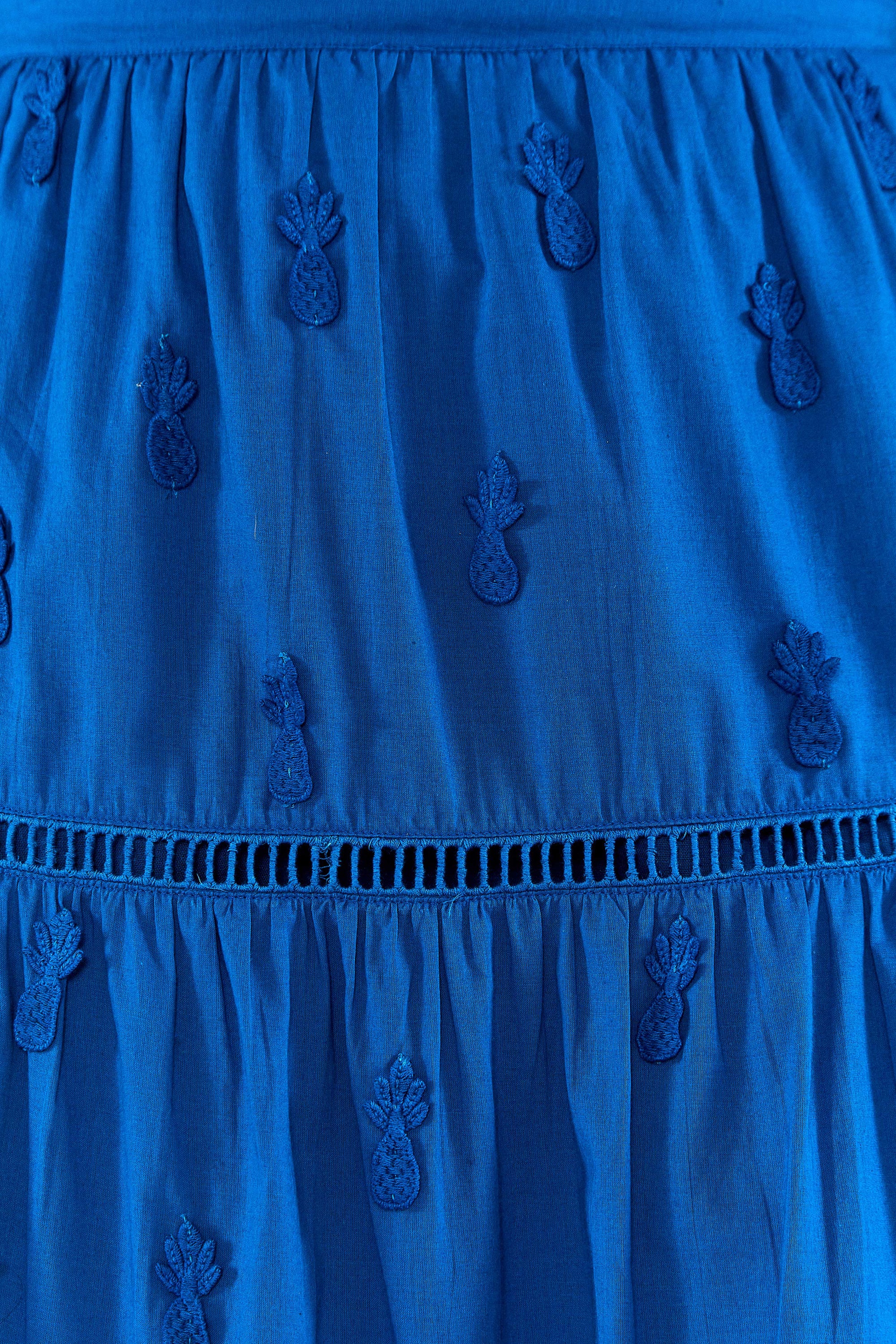 Jupe midi Ananas en coton - Bleu