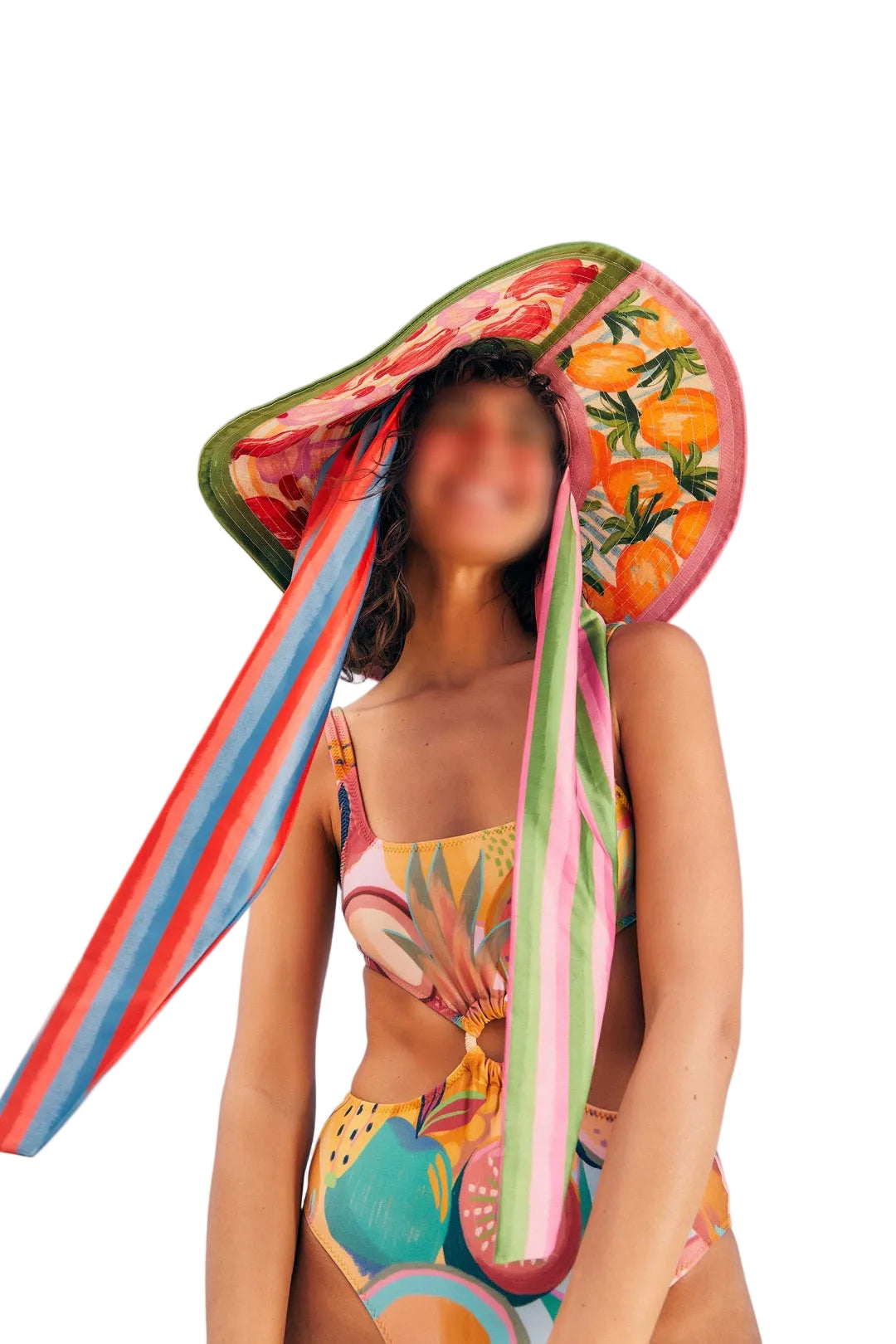 Chapeau Fruits en foulard - Rouge