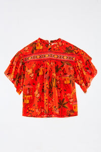 Secret Garden blouse - Red