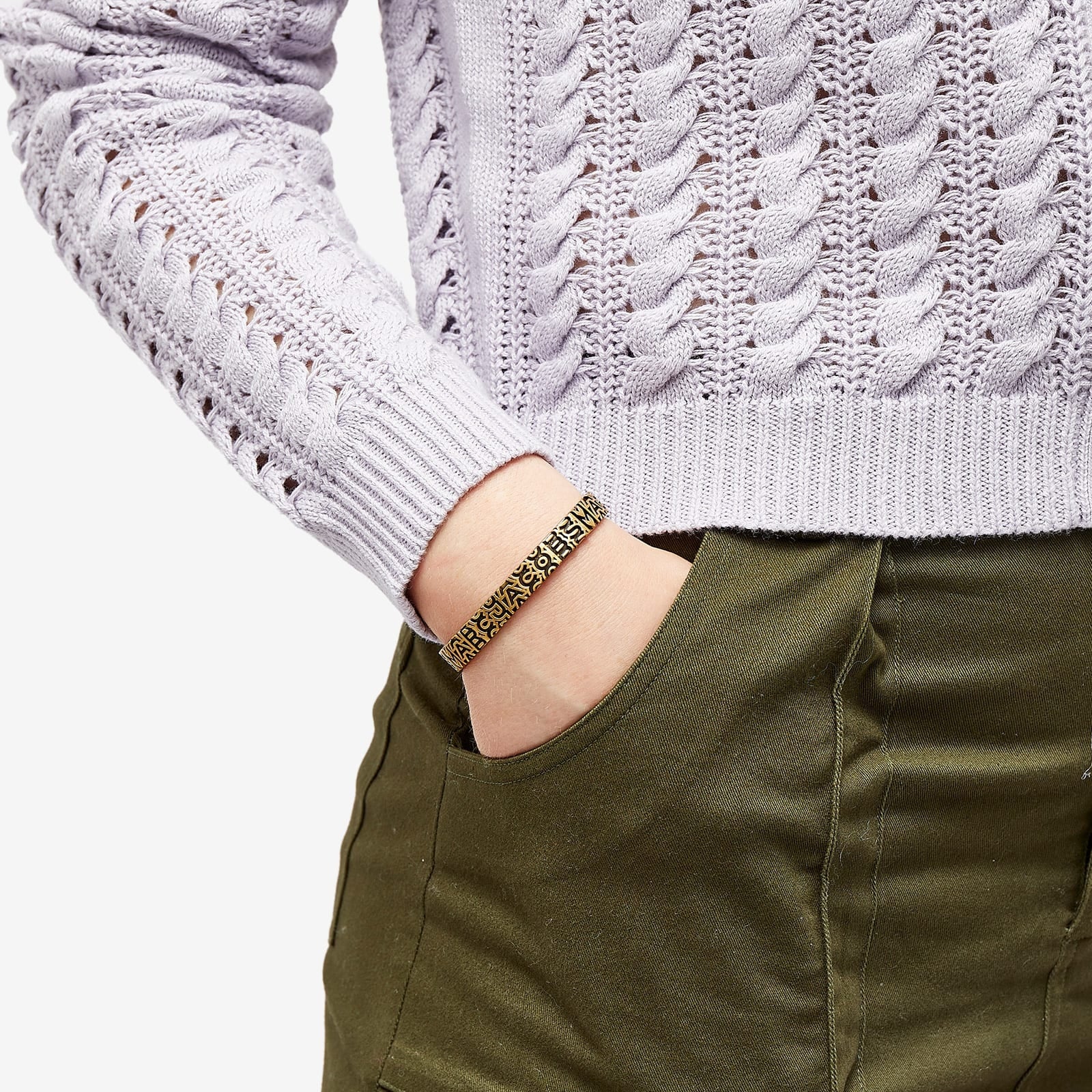 Engraved Monogram bracelet in brass - Aged Gold