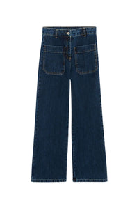 Pantalon cropped Helias en denim - Indigo