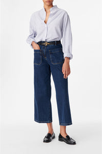 Pantalon cropped Helias en denim - Indigo