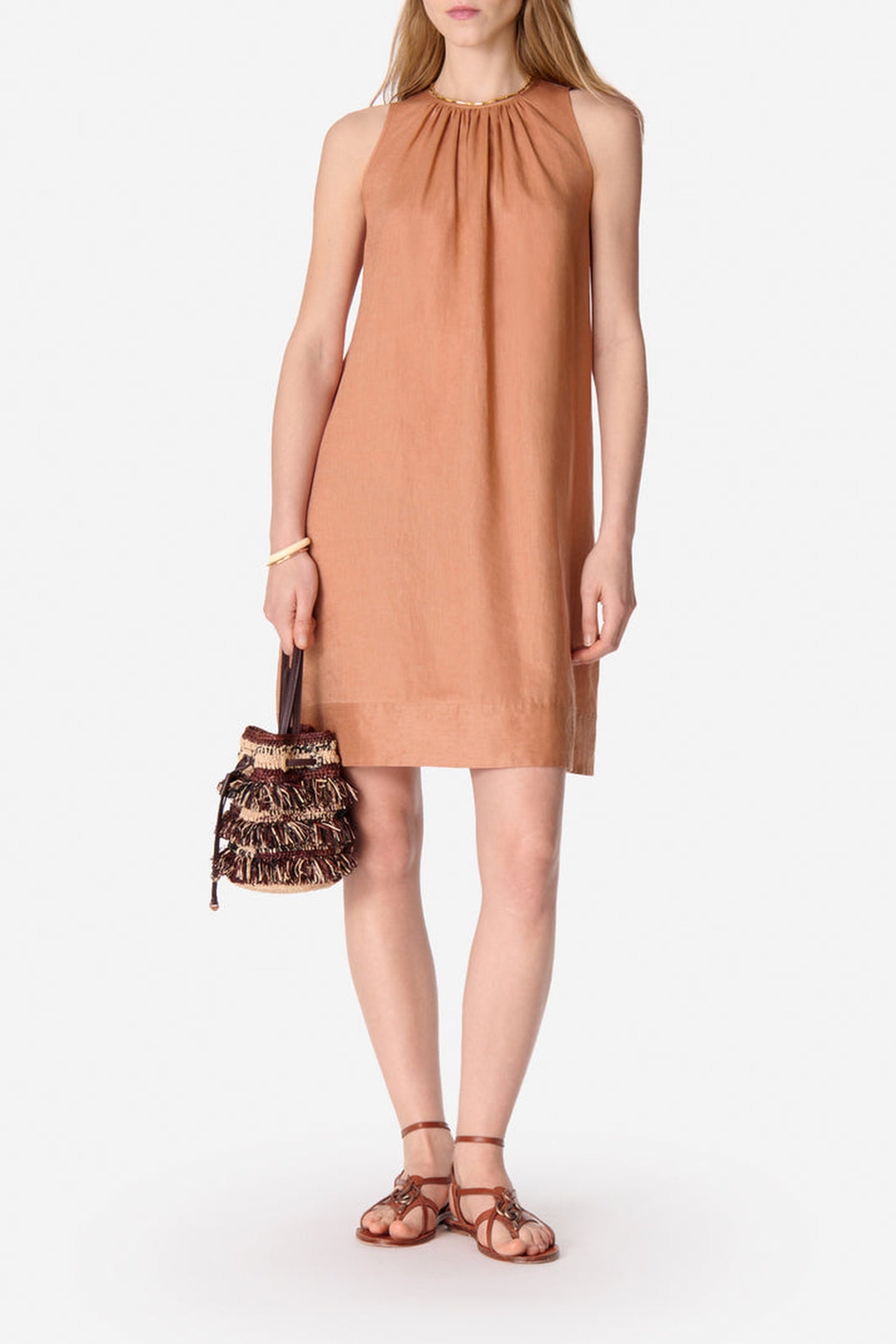 RECO : 130 // Robe courte Ema en lin - Caramel