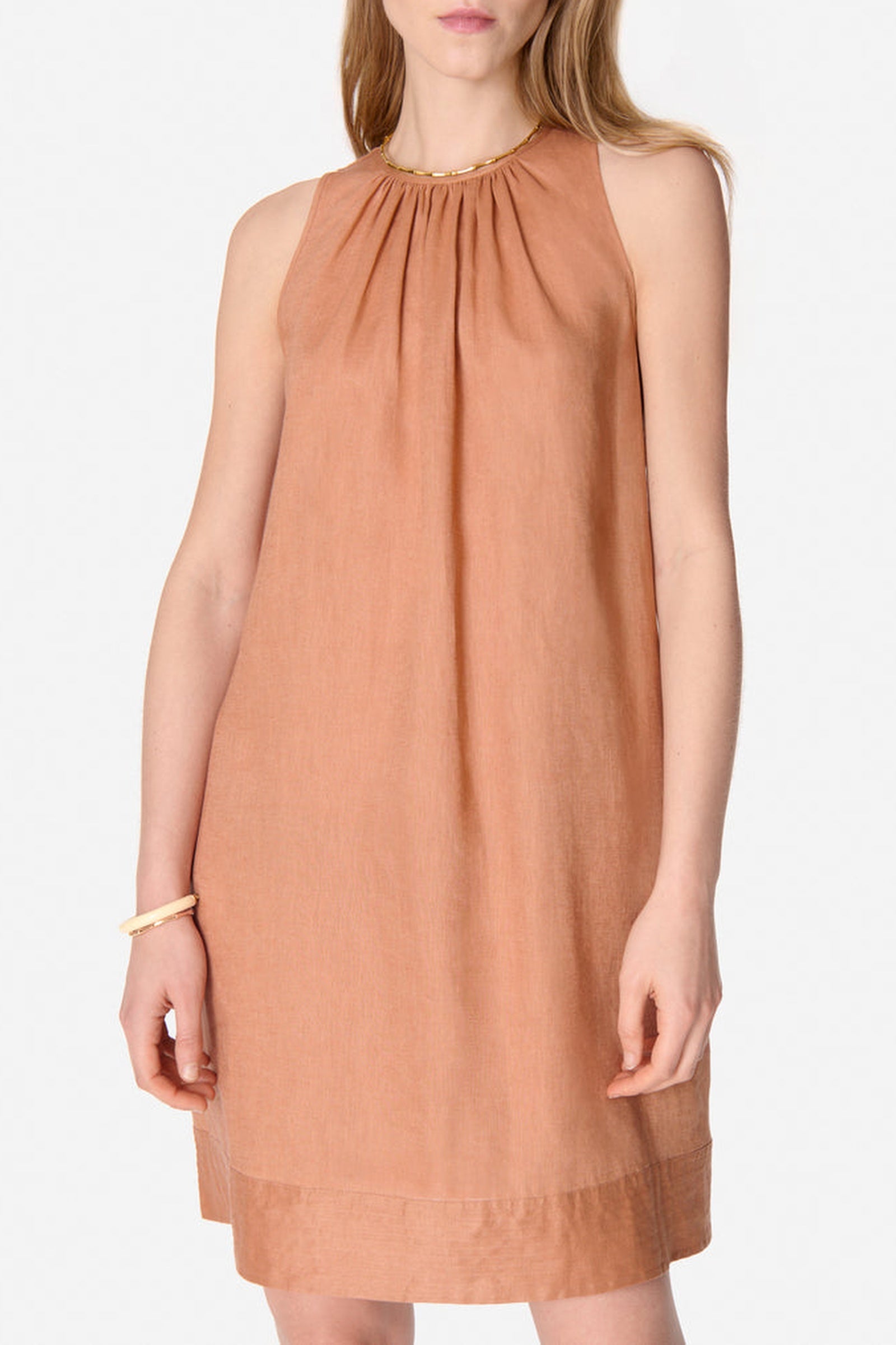 RECO : 130 // Robe courte Ema en lin - Caramel