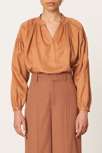 Blouse Nipoa en lin - Caramel