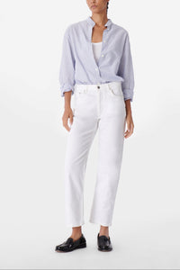 Pantalon cropped Timael en denim - Blanc