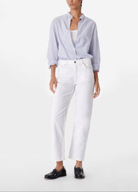 Pantalon cropped Timael en denim - Blanc