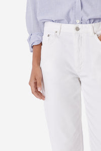 Pantalon cropped Timael en denim - Blanc