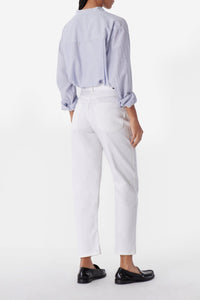 Pantalon cropped Timael en denim - Blanc