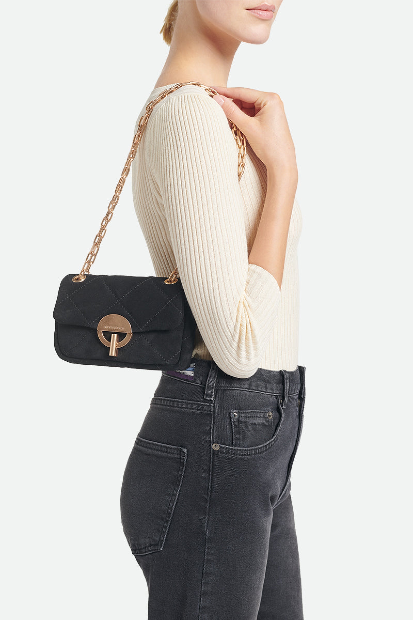 Sac nano Moon en suède - Noir
