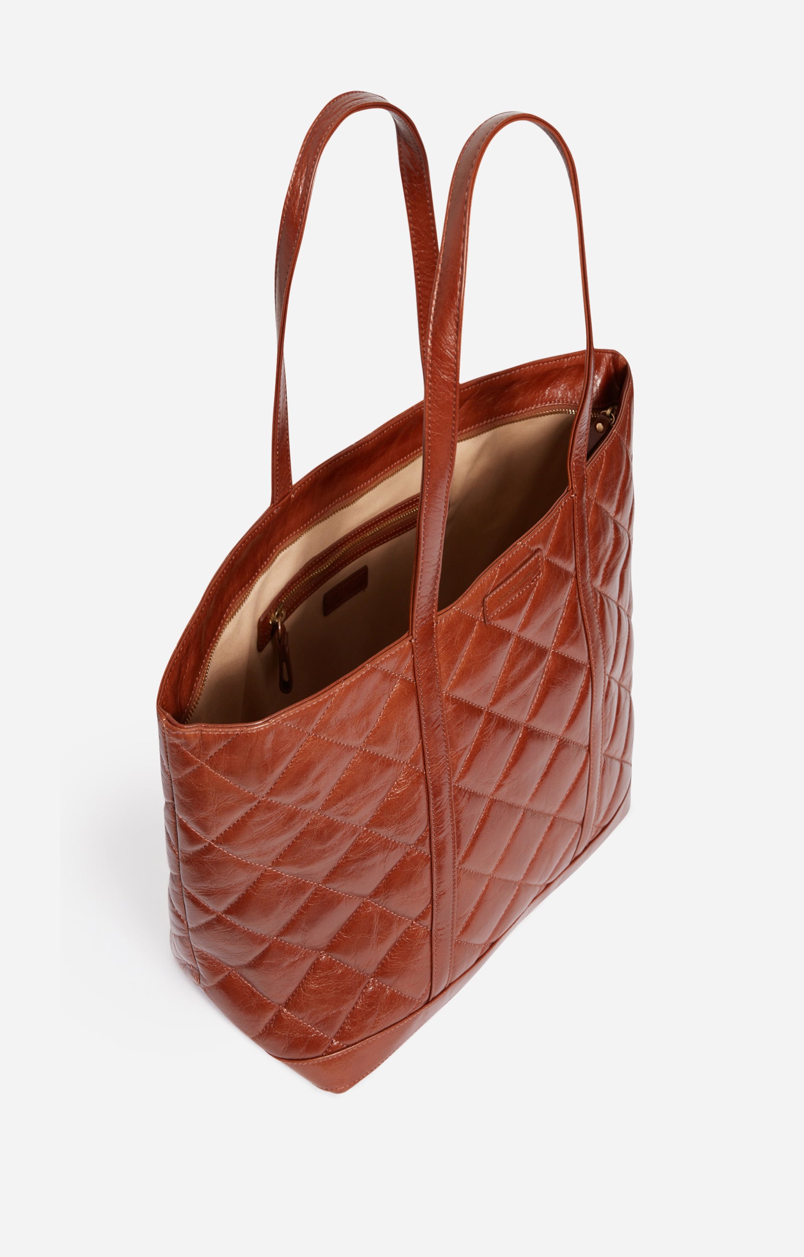23 QTY NEW // HAVANE / Cabas XL en Cuir Matelassé - HAVANE