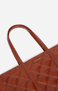 23 QTY NEW // HAVANE / Cabas XL en Cuir Matelassé - HAVANE