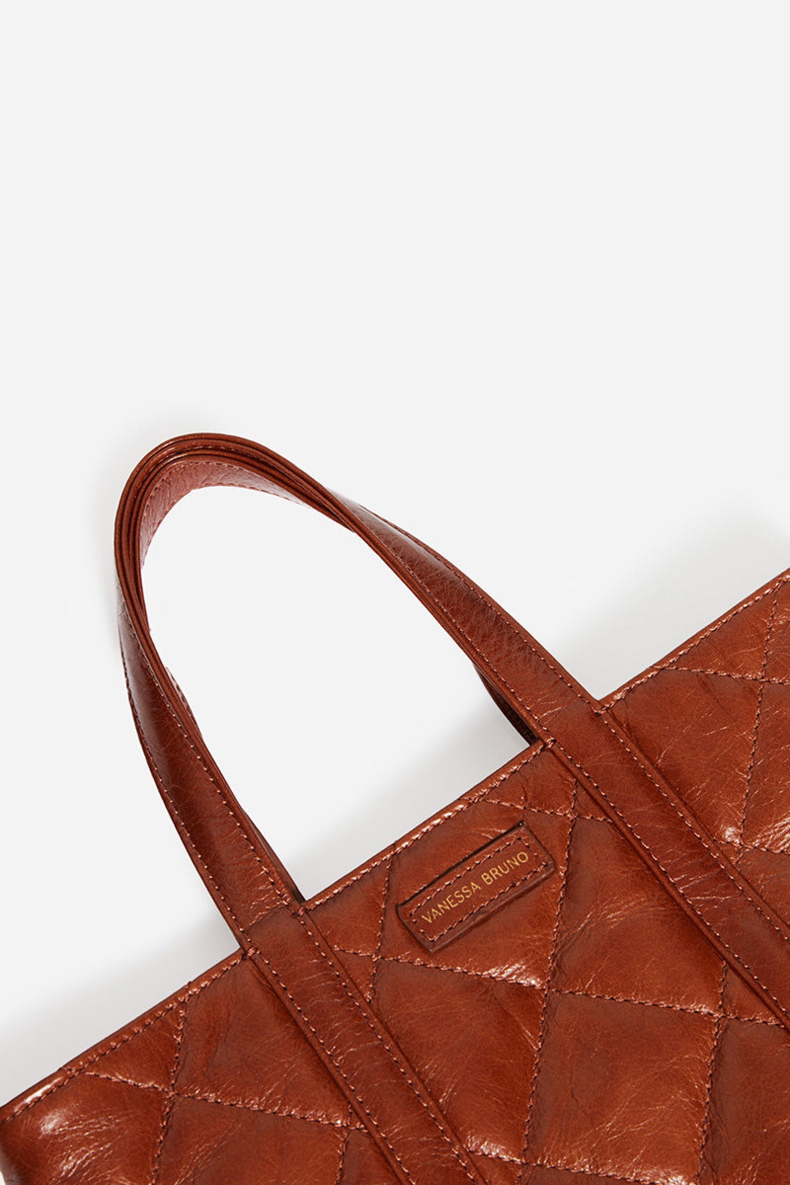 Iconic S leather tote bag - Havana