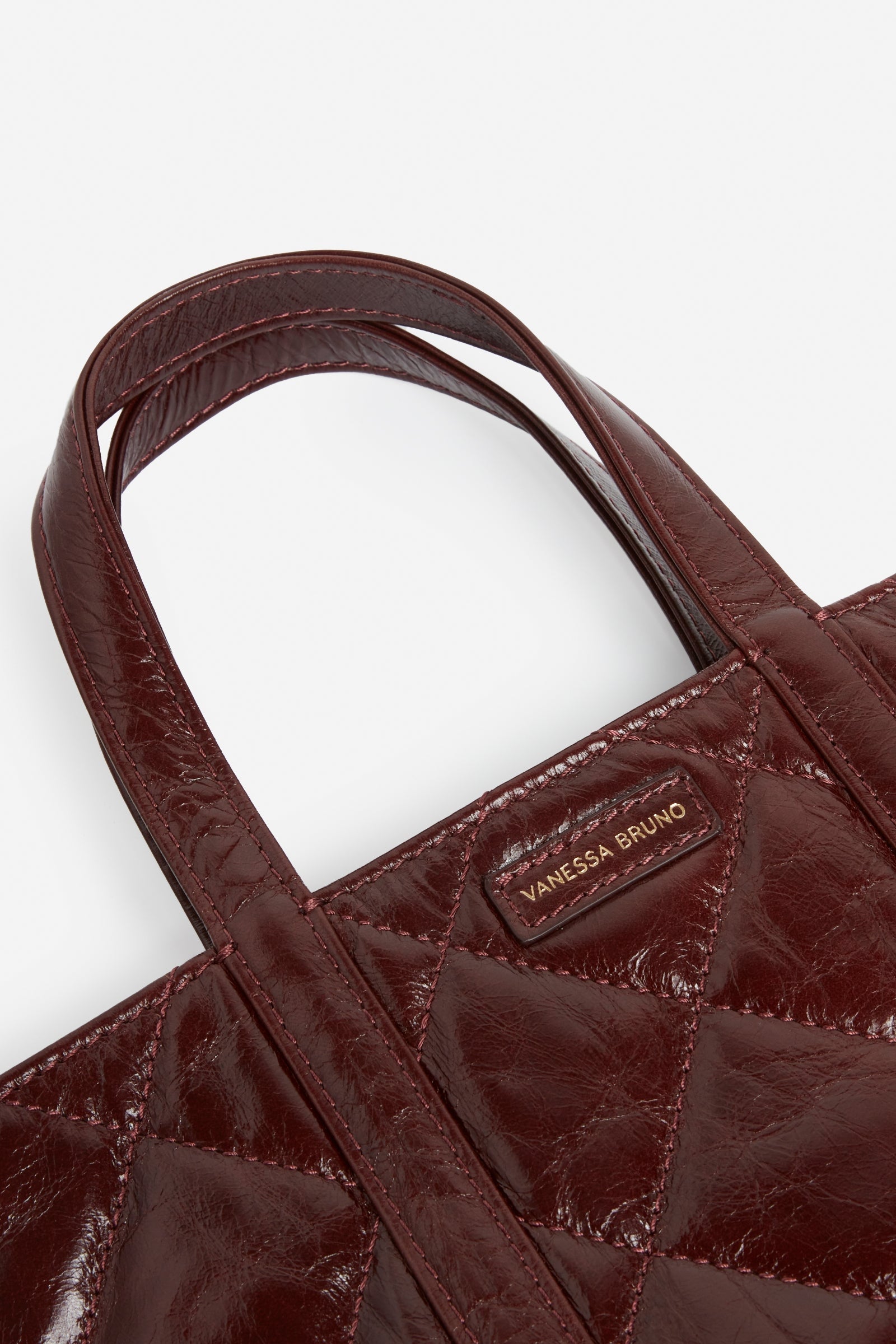 Iconic S Tote Bag in quilted leather - Chocolate