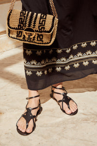 4 QTY RELIQUAT 95 // NOIR / Sandales plates - NOIR